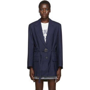 Maison Kitsune Blue Melange Masculine Jacket